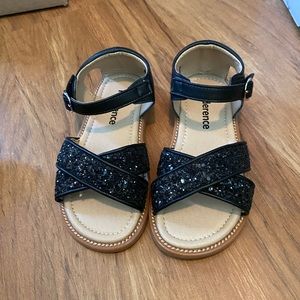 Toddler black glitter sandals